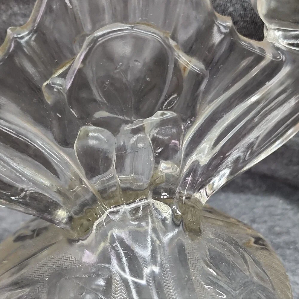 Jeannette Iris & Herringbone Glass Glass Lot Vintage Sherbets and Candle holders